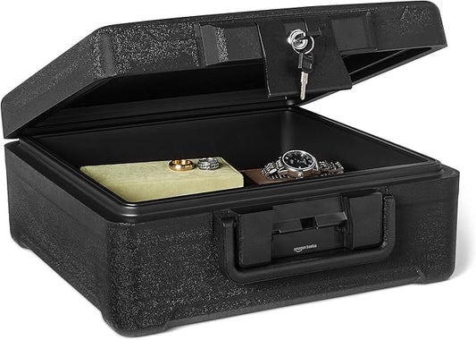 Amazon Basics Fire Chest with Mechanical Key, 0.39 cu. ft, Black
