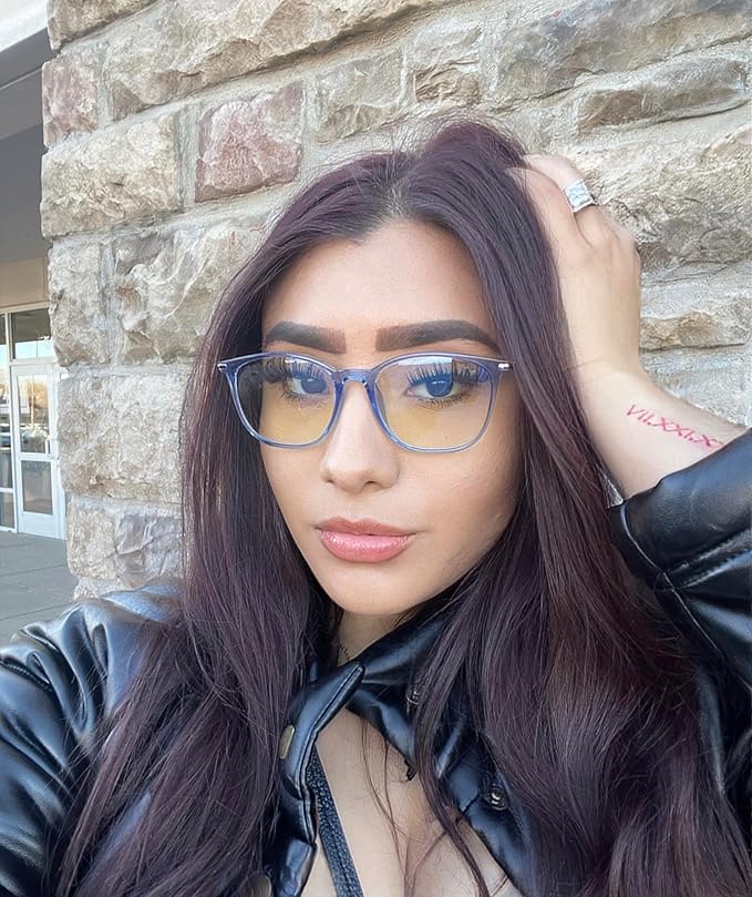 VISOONE Anti Slip TR90 Blue Light Blocking Glasses Size M Eyewear Frame with Anti Glare Eye Protection for Women GaeL