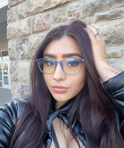 VISOONE Anti Slip TR90 Blue Light Blocking Glasses Size M Eyewear Frame with Anti Glare Eye Protection for Women GaeL