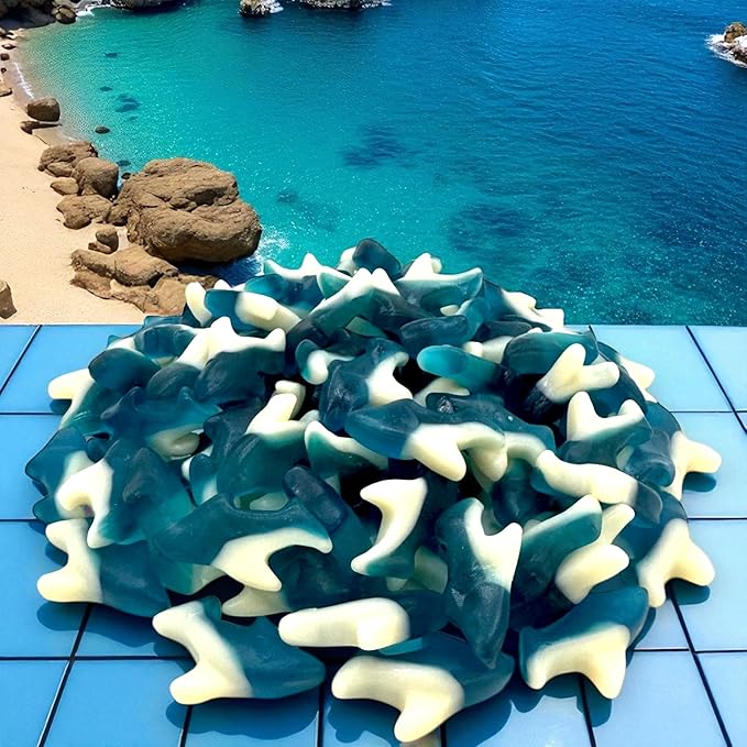 Irresistibly Delicious Blue Shark Gummies - 1.5 lbs Lusciously Flavorful Soft & Chewy Candy Snack, Fruity Flavor Assortment-Great for Kids and Adults of All Ages(24 oz)