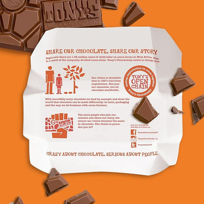 Tony’s Chocolonely Super Duper Milk Chocolate Candy Bar Bundle, Milk & White Chocolate With Sea Salt, Caramel, Pretzel Toffee, Almond, Hazelnut, Made From Quality Fairtrade Cocoa, 6 Bars, 6.35 Oz Each