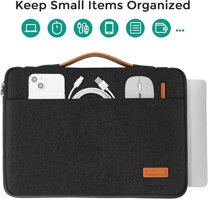 DOMISO 17.3 inch Laptop Case Sleeve Protective Cover Compatible with 17.3 inch HP Pavilion Envy 17/Lenovo IdeaPad/Acer/ASUS/Dell/Alienware/LG Gram,Water Resistant Computer Case Bag with Handle,Black