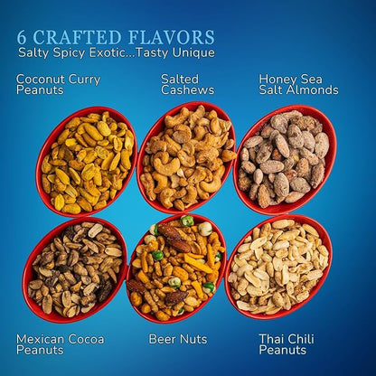 Gourmet Nut Gift Basket for Men – Birthday Gifts for Men with 6 Handcrafted Nut Varieties – Resealable Nut Snack Pouches – Gift Set for Dad, Husband, Boyfriend, Thank You, Holiday