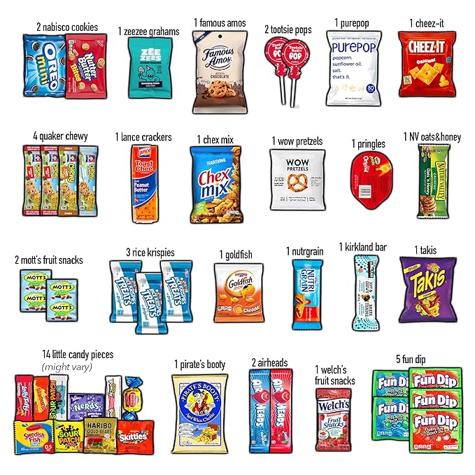 CRAVEBOX Snacks Box Variety Pack Care Package (45 Count) Christmas Treats Gift Basket Adults Kids Grandkids Guys Girls Women Men Boyfriend Birthday Cookies Chips College Student Office School