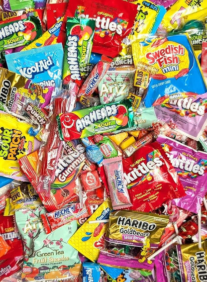 Ultimate Assorted Candy Party Mix - 12 LB Bag - Fun Size Skittles, Sour Patch, Nerds, Jolly Ranchers Lollipops, Fruit Chews, Smarties, & More - Mega Variety Bulk Candy Assortment - Individually Wrapped - by Queen Jax