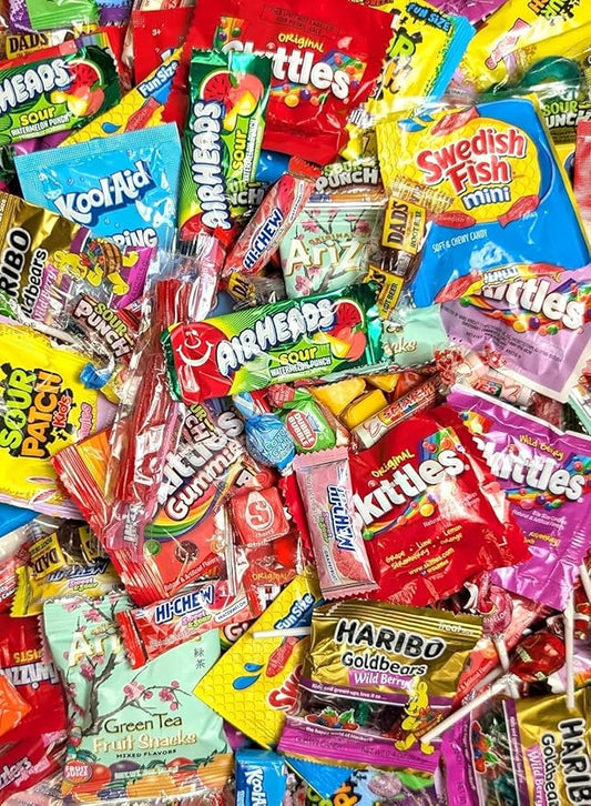 Ultimate Assorted Candy Party Mix - 12 LB Bag - Fun Size Skittles, Sour Patch, Nerds, Jolly Ranchers Lollipops, Fruit Chews, Smarties, & More - Mega Variety Bulk Candy Assortment - Individually Wrapped - by Queen Jax