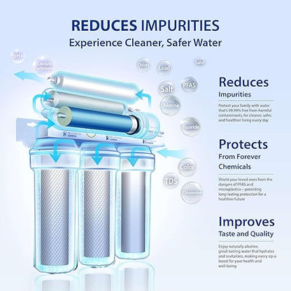 APEC Water Systems ROES-PH75 Essence Series Alkaline Mineral pH+ 75 GPD 6-Stage WQA Certified Ultra Safe Reverse Osmosis Drinking Water Filter System, with Extra High Capacity Pre-Filter Set Stage 1-3