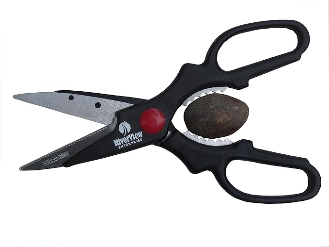 Very Sharp Multi Purpose Scissors - Reinforced Blade Shears, Left and Right Handed for office, kitchen, sewing, gardening