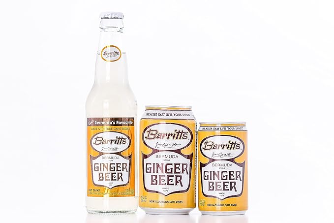 Barritt's Ginger Beer Original Ginger Beer, Non-Alcoholic Soda Cocktail Mixer, 12 fl oz Cans, 24 Pack