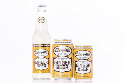 Barritt's Ginger Beer Original Ginger Beer, Non-Alcoholic Soda Cocktail Mixer, 12 fl oz Cans, 24 Pack