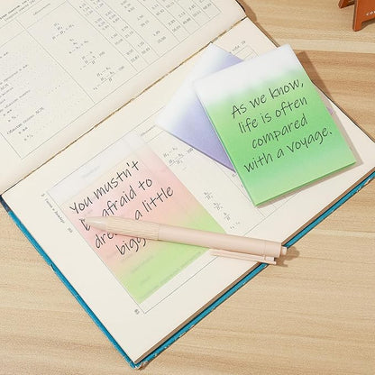 BAYTORY 300 Sheets Transparent Glitter Sticky Note, 3 × 4 Clear Memo Pads, Self-Stick Index Tabs, Waterproof See Through Self-Adhesive Sticky Notes, for Office School Supplies (100mm)