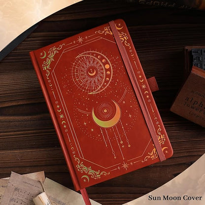 TIEFOSSI Dot Journal, 160gsm 190 Numbered Pages, Diary for Work & Sketching, A5 Hardcover Leather Journal for Writing Women Men