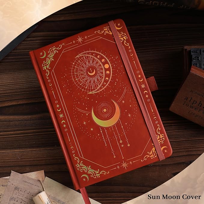 TIEFOSSI Lined Journal for Women Men, Vintage Notebooks with Bookmarks, Hardcover A5 College Ruled Notebook 316 Numbered Pages for Writing, Daily Journal for Work School, Note Taking
