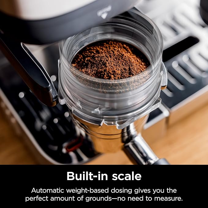 Ninja Luxe Café 3-in-1 Espresso, Drip Coffee and Cold Brew Machine | Intergrated Coffee Grinder, Milk Frother, Assisted Tamper & Built-In Espresso Accessory Storage | Stainless Steel | ES601