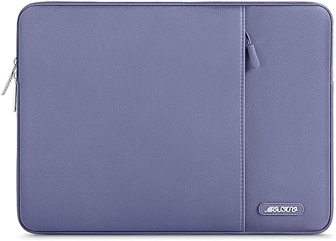 MOSISO Laptop Case 14 inch, 14 inch Laptop Sleeve Compatible with HP Lenovo Dell ASUS Acer, HP Stream, Dell Latitude, Lenovo IdeaPad, Polyester Vertical Computer Sleeve Bag with Pocket, Lavender Gray