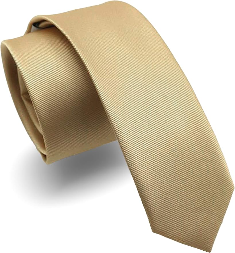 RBOCOTT 2.4" Solid Color Skinny Tie for Men Slim Necktie(6cm)