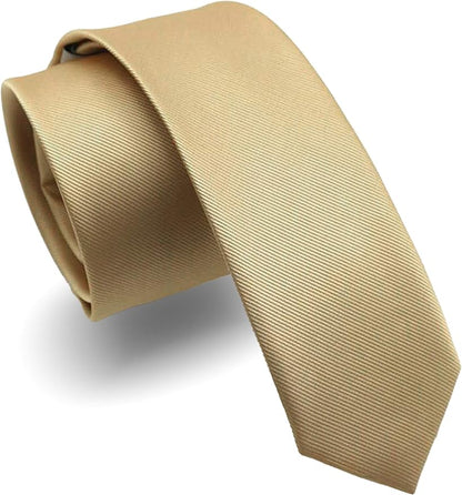 RBOCOTT 2.4" Solid Color Skinny Tie for Men Slim Necktie(6cm)