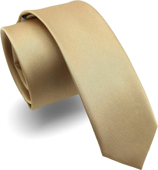 RBOCOTT 2.4" Solid Color Skinny Tie for Men Slim Necktie(6cm)