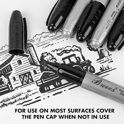 King Size Permanent Markers, 40 Count Black Jumbo Permanent Markers, Chisel tip, Waterproof & Smear Proof Markers, Quick Drying, Office Supplies for School, Office, Home