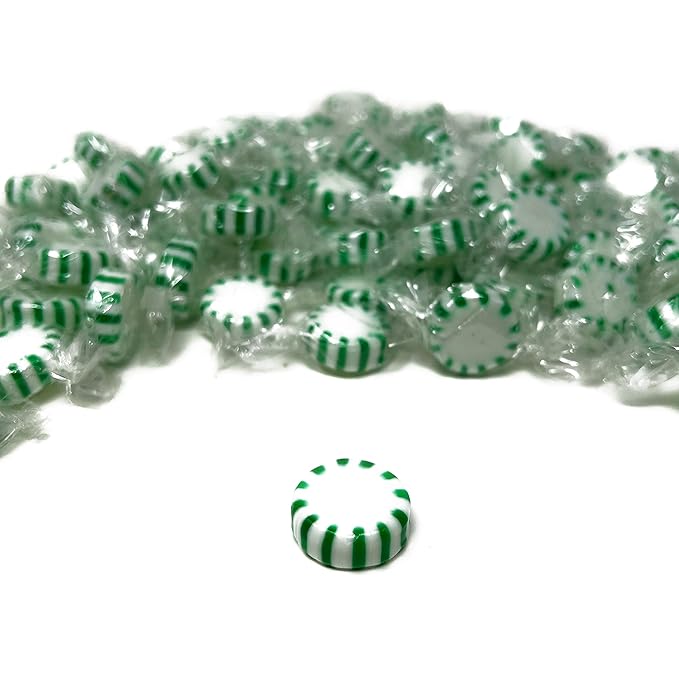 Holiday Spearmint Starlights Hard Candy Mints - 3 lbs - Spearmint Flavored Old School Disks Classic Hard Candies - American Vintage Candy Bulk Assortment - Individually Wrapped, 48 oz.