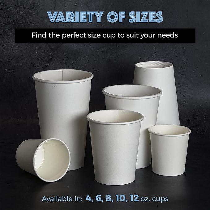 NYHI 1000 Pack Disposable White 4oz Small Paper Cups Hot Cold Coffee Cup for Water Juice Espresso Tea Ideal for Water Coolers Parties