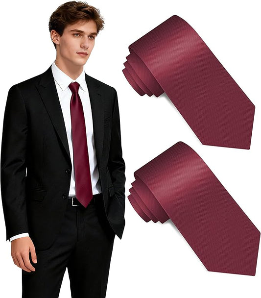 Fineknot Black Ties for Men, Formal Neckties for Men, Solid Color Mens Ties for Business, Wedding, Party, Mens Neck Tie