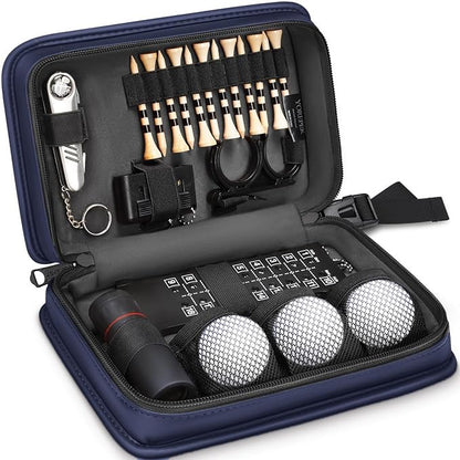 YOREPEK Golf Accessories Kit for Men, Golf Stuff Set with Leather Case, Golf Balls, Golf Tees, Multifunctional Divot Knife, Monocular, Scorer, Golf Gifts for Men Women Golfers