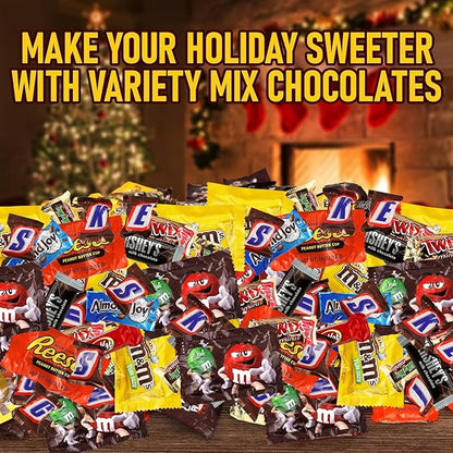 Assorted Chocolate Candy Mix - Individually Wrapped Milk, Dark, and White Chocolates - 5lb Bulk Variety Pack for Snacking, Sharing, and Gifting - Ideal for Home, Office, and Events