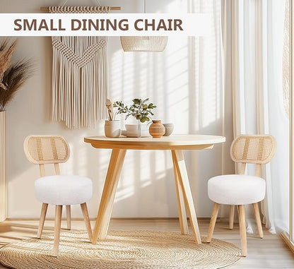 Rattan Dining Chair, Kitchen Dining Room Chairs, Mid Century Modern Boucle Chair, Stylish Upholstered Wood Accent Chair, Cute Sherpa Chair, Living Room Bar Stool Chair, Boho Makeup Vanity Chair, 1 Pc