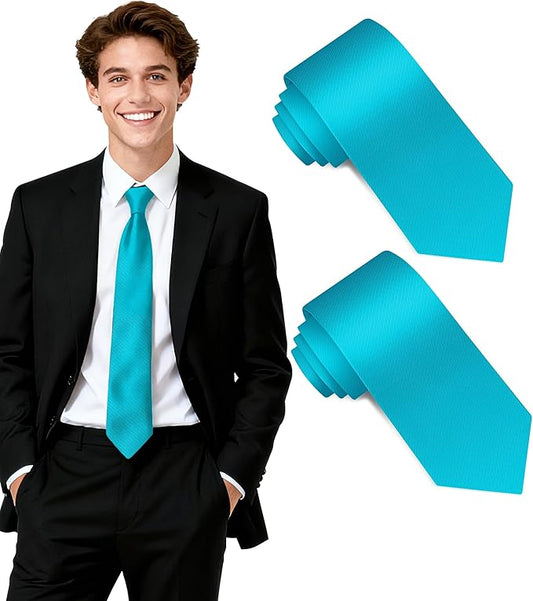 Fineknot Black Ties for Men, Formal Neckties for Men, Solid Color Mens Ties for Business, Wedding, Party, Mens Neck Tie