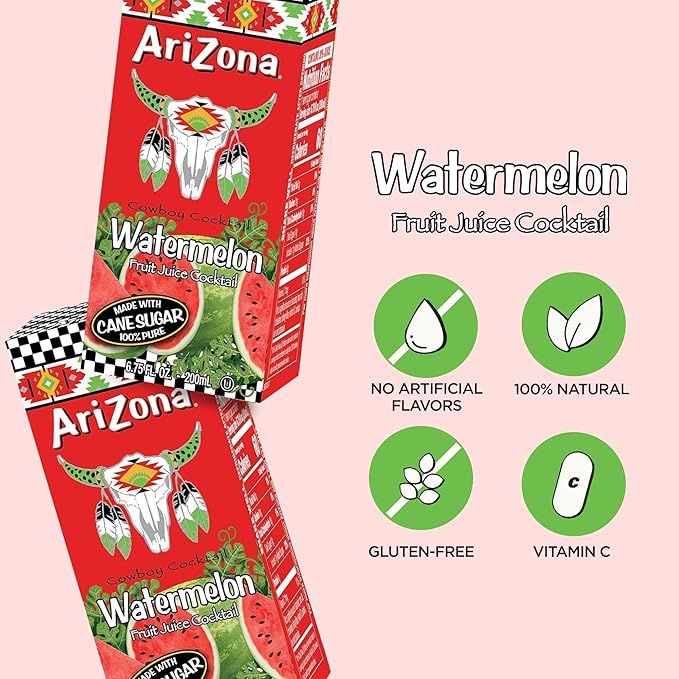 Arizona Watermelon Drink, 6.75 fl oz Tetra Box (Pack of 32)
