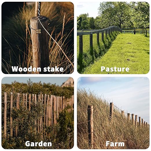 Fence Nails - Steel Wire Fencing Staple for Softwoods, Reuse Fence Staple Fasteners Nails with Wire Fixer, for Wire Mesh and Woven Fencing, Patent Pending