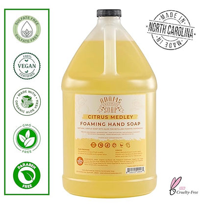 Adams Handmade Soap Liquid Foaming Soap 1 Gal - Citrus Medley (Pack of 4)