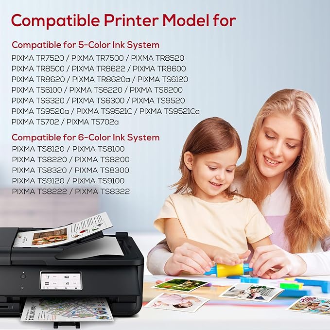 Compatible for Canon 281 Ink Cartridges PGI-280XXL CLI-281XXL Replacement for Canon TR8620a Ink Cartridges Works with TR8620a TR8520 TS6320 TR8620 TS9120 TS702a TS9520a TS9521Ca (5 Pcak)