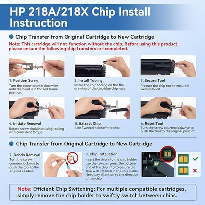 MYTONER 218X Toner Cartridges 4 Pack (NO CHIP) Compatible Replacement for HP 218X 218A for Color Laserjet MFP 3301fdw 3301cdw 3301sdw Pro 3201dw Printer High Yield Ink B/C/M/Y