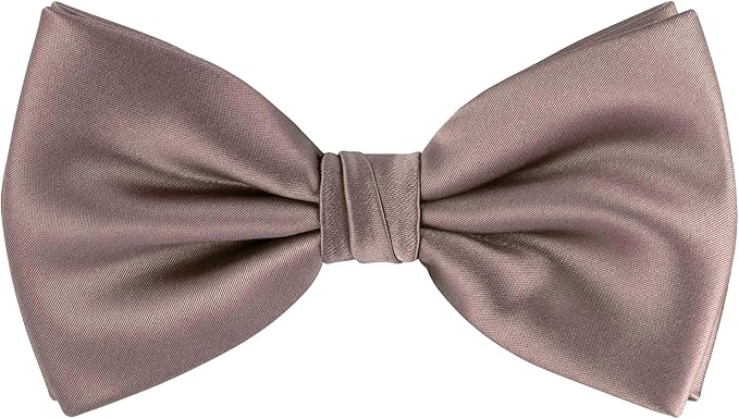 TIE G 5pcs Tie Set in WHITE OR BLACK GIFT BOX: Solid Color Necktie, Satin Bow Tie, Pocket Square, Lapel, Cuff Links