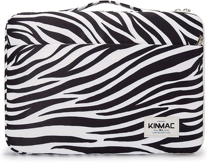 Kinmac 360° Heavy Duty Protective Laptop Computer Sleeve case Bag Cover with Handle for MacBook Pro 14 inch,14 inch-14.4 inch HP Lenovo Dell ASUS Acer Laptop (Zebras)