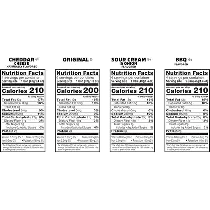 Pringles Potato Crisps Chips, Lunch Snacks, Office and Kids Snacks, Grab N' Go, Variety Pack (16 Cans)