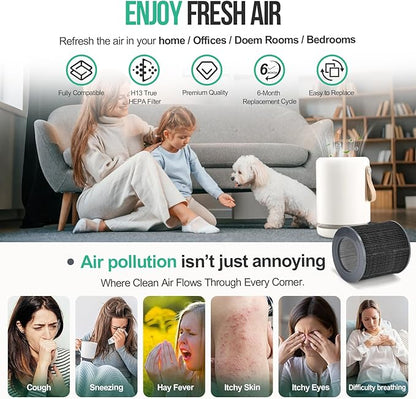 3 Pack Air Mini Replacement Filters Compatible with MolekuleAir Mini & Air Mini+ Air Purifiers, 3-in-1 High-Efficiency True HEPA Replacement Filter (Black, 3 Pack Replacement Filters)