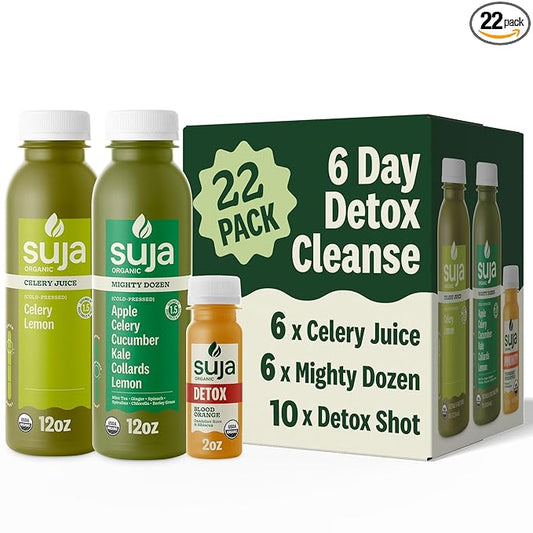 Suja 6-Day Cold-Pressed Juice Detox Cleanse, Organic, Fresh Pressed Juice with No Added Sugar, Supports Immune & Digestive Health, Plant-Based, Gluten-Free & Beginner Friendly (6 Day Detox Cleanse)