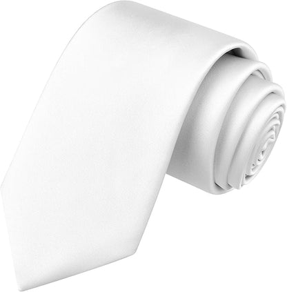 Branduce 3.15"（8cm） Mens Solid Satin Tie Pure Color Necktie for Business and Wedding + Gift Box