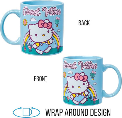 Silver Buffalo Sanrio Hello Kitty Good Vibes Ceramic Mug, 20 Ounces