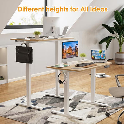 STARY Electric Standing Desk Adjustable Height Sit Stand Home Office Desk with Splice Board