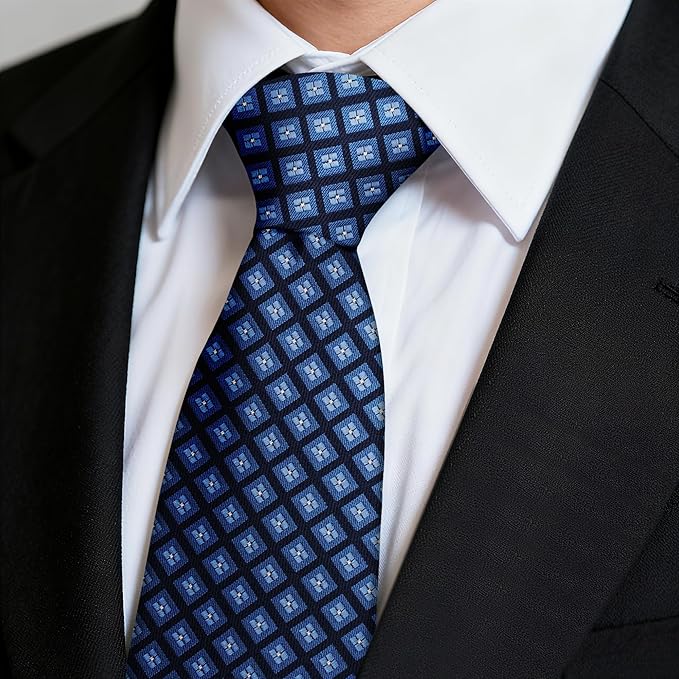 Fineknot Ties for Men, Jacquard Neck Ties, Mens Plaid Paisley Striped Tie, Classic Floral Mens Ties for Wedding Business