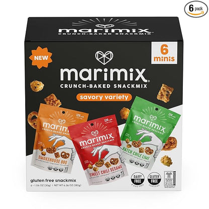 Marimix Mini Snack Mix - 6 pack (Mini Savory Bundle, 6 Pack)
