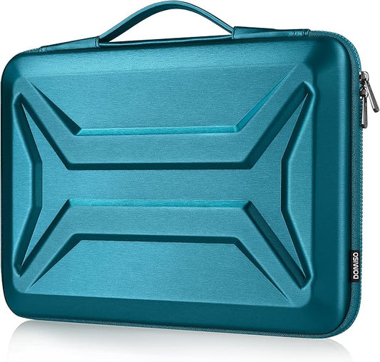 DOMISO 15.6 Inch Laptop Hard Case, Waterproof Shockproof Hard Shell Laptop Sleeve Protective Computer Bag for Most 15-15.6" Laptops/Macbook Pro/Lenovo IdeaPad/HP ENVY/Dell XPS, Teal