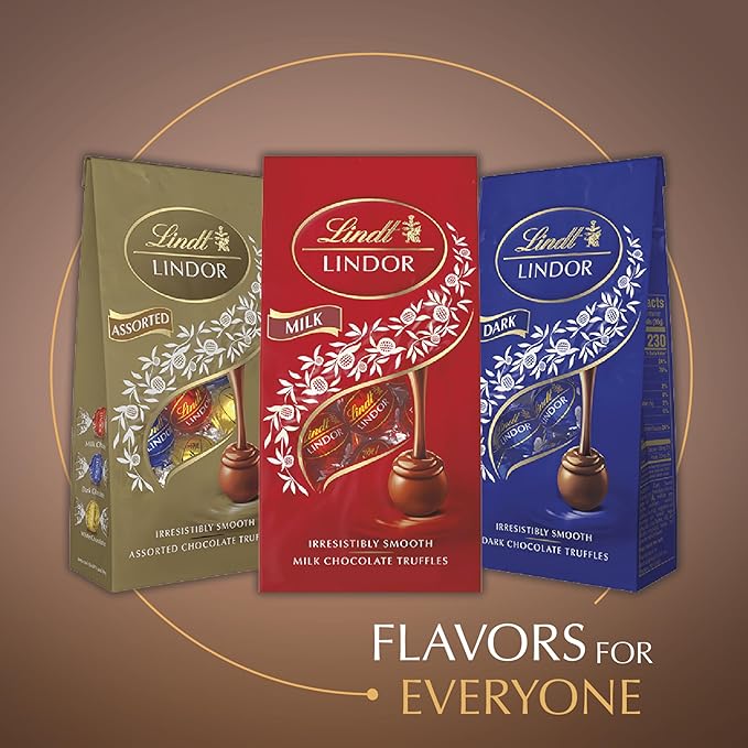Lindt LINDOR Fudge Swirl Milk Chocolate Truffles, Milk Chocolate Candy with Smooth, Melting Truffle Center, Great for gift giving, 5.1 oz. Bag (6 Pack)