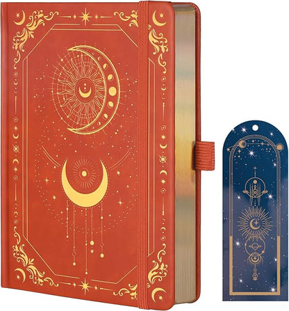 TIEFOSSI Lined Journal for Women Men, Vintage Notebooks with Bookmarks, Hardcover A5 College Ruled Notebook 316 Numbered Pages for Writing, Daily Journal for Work School, Note Taking