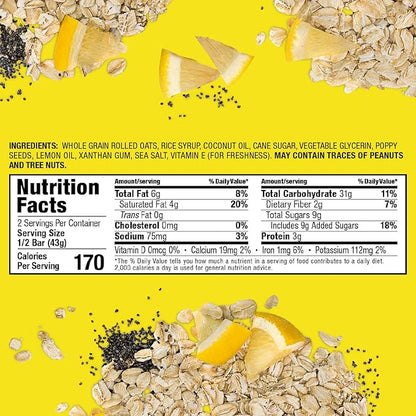 Bobo's Oat Bar Fruit Flavored Multipack, 4 Lemon Poppyseed and 4 Coconut, Great Tasting Healthy Snacks for the Whole Family (8, Fruit Multi)