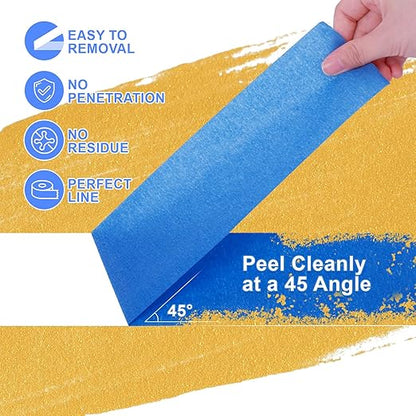 NEOACT 10 Rolls Blue Painters Tape 3 Inches x 55 Yards(550 Yards Total),Multi-Surface Masking Tape Bulk Blue Wide Roll,No Residue Painters Tape for Wall Painting,Home Improvement